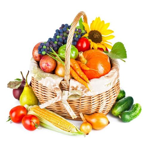 篮子里的水果蔬菜图片